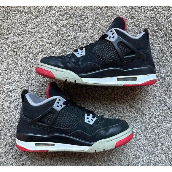 Nike Air Jordan 4 Bred 2019 Size 5 Youth (Size 6.5 Women's) - Picture 2 of 7